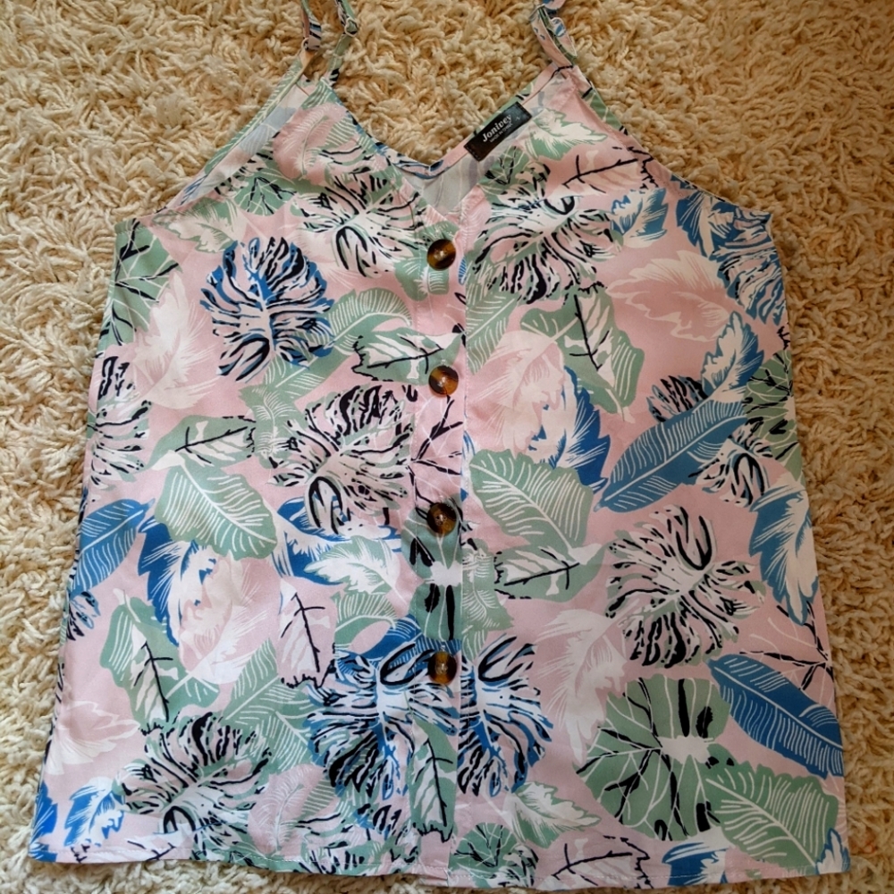 Jonivey misses tank top, size S, light floral